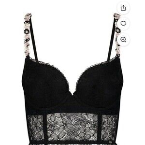 Jessica Simpson Women’s Embroidery Longline Bra Size 36 D - NEW